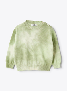 Tie-Dye-Baumwollpullover - Grün | Il Gufo