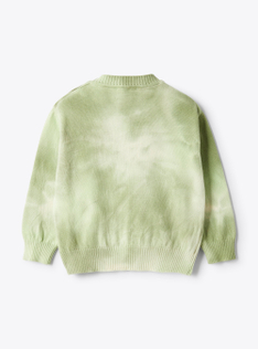 Tie-Dye-Baumwollpullover - Grün | Il Gufo