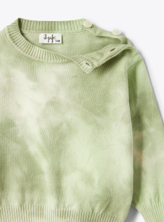 Tie-Dye-Baumwollpullover - Grün | Il Gufo