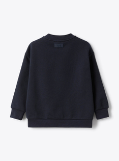 Felpa girocollo in cotone - Blu | Il Gufo