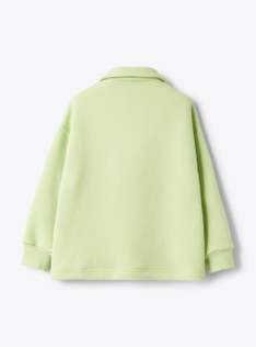 Felpa in cotone con zip - Verde | Il Gufo