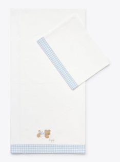 Sheet and pillowcase crib set - White | Il Gufo