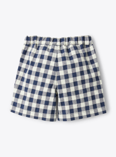 Checkerboard bermuda shorts - Blue | Il Gufo