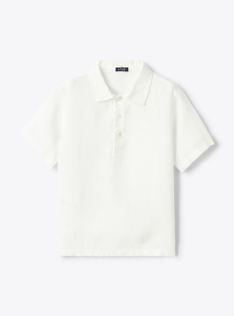 Polo in lino - Bianco | Il Gufo