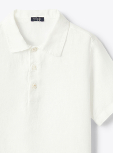 Polo in lino - Bianco | Il Gufo