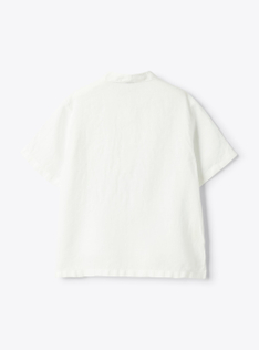 Polo coreana in lino - Bianco | Il Gufo