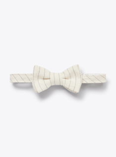 Papillon in cotone gessato - Bianco | Il Gufo