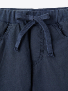 Trousers in poplin with a drawstring at the waist - СИНИЙ | Il Gufo