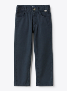Pantalone 5 tasche in gabardine - Blu | Il Gufo