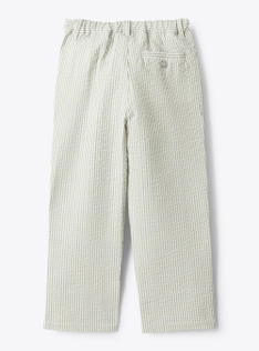 Pantalone in seersucker a righe - Grigio | Il Gufo