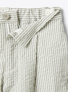 Pantalone in seersucker a righe - Grigio | Il Gufo