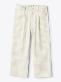 Pantalone in cotone gessato - Bianco | Il Gufo