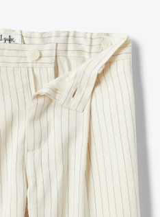 Pantalone in cotone gessato - Bianco | Il Gufo