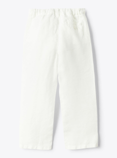 Linen pants with pleats - White | Il Gufo