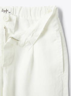 Linen pants with pleats - White | Il Gufo