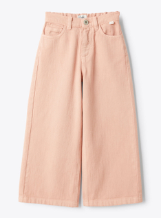 Pantalone wide leg in denim - Rosa | Il Gufo