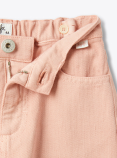 Pantalone wide leg in denim - Rosa | Il Gufo