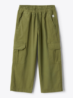 Pantalone cargo in popeline - Verde | Il Gufo