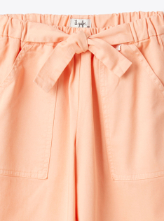 Pantalone palazzo in gabardine - Arancione | Il Gufo
