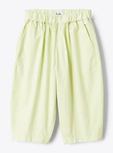 Barrel pants in cotton poplin - Зеленый | Il Gufo