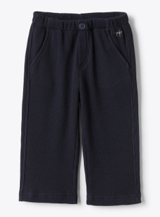 Pantalone in cotone waffle - Blu | Il Gufo