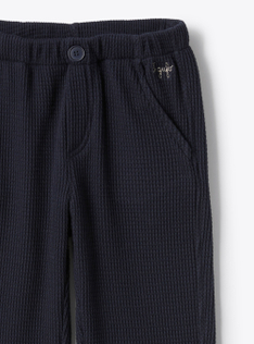 Pantalone in cotone waffle - Blu | Il Gufo