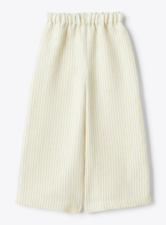 Pantalone in lino rigato - Marrone | Il Gufo