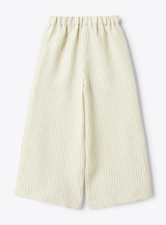 Pantalone in lino rigato - Marrone | Il Gufo