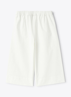 Pantalone in popeline modello palazzo - Bianco | Il Gufo