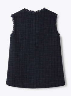 Ärmelloses Tweed-Kleid - Blau | Il Gufo