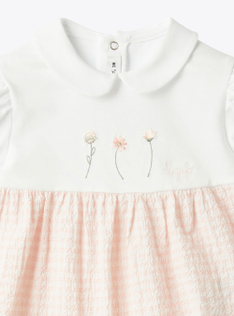 Gingham seersucker romper - Pink | Il Gufo