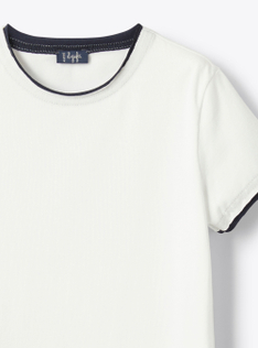Jersey t-shirt with contrast edging - White | Il Gufo