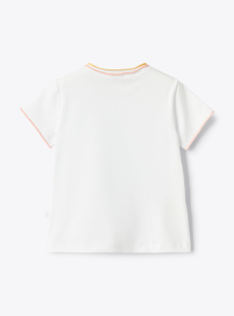 T-shirt with contrast edging - White | Il Gufo