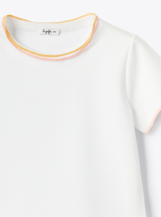 T-shirt with contrast edging - White | Il Gufo