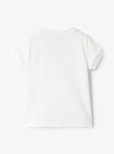 T-shirt avec applications en Liberty Fabric - Blanc | Il Gufo