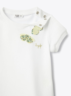 T-shirt avec applications en Liberty Fabric - Blanc | Il Gufo