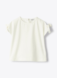T-Shirt aus Jersey mit Schleifen - Weiss | Il Gufo