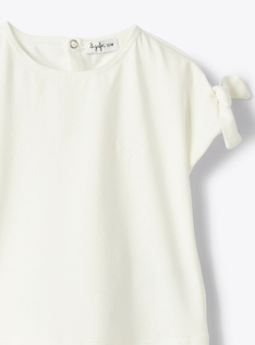 T-Shirt aus Jersey mit Schleifen - Weiss | Il Gufo