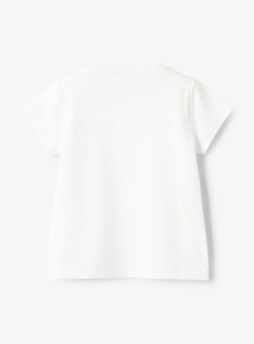 Jersey t-shirt with an applied bow - White | Il Gufo