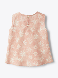 Floral print linen top - Pink | Il Gufo