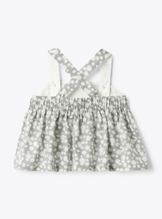 Top aus Baumwolle mit Blumenmuster - Grau | Il Gufo