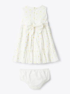 Dress in muslin with floral embroidery - White | Il Gufo