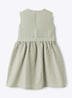 Striped seersucker dress - Green | Il Gufo