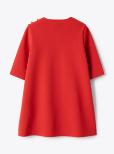 Dress in Sensitive® Fabrics featuring a floral design - Red | Il Gufo