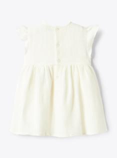 Ärmelloses Kleid aus Waffle-Leinen - Weiss | Il Gufo