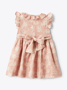 Kleid aus Leinen mit Blumenmuster - Rose | Il Gufo