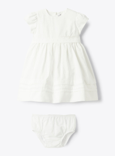 Viscose poplin dress - White | Il Gufo