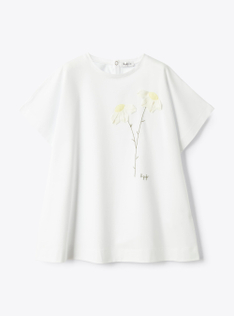 Jersey dress with applications - White | Il Gufo