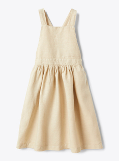 Abito salopette in lino - Beige | Il Gufo