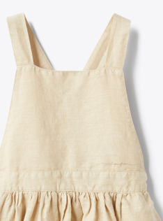 Abito salopette in lino - Beige | Il Gufo